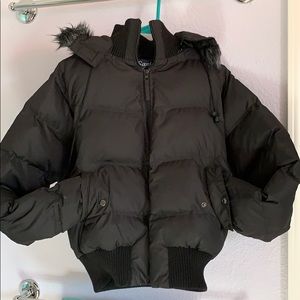 Black puffer puffy cost jacket xl